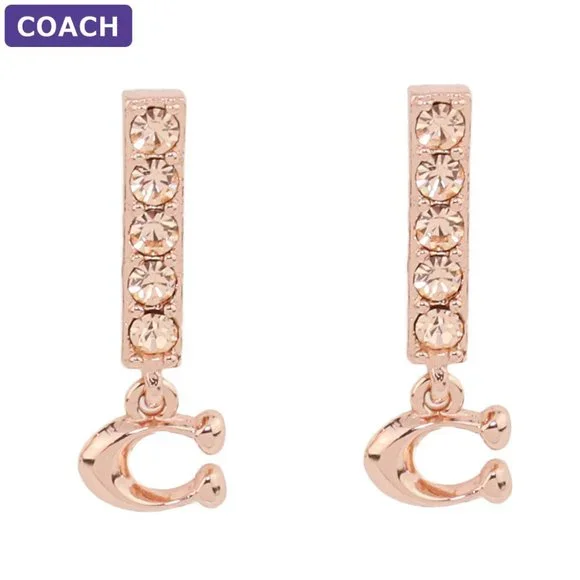 Coach | Jewelry | Signature Pave Bar Stud Earrings | Poshmark